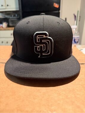 Padres New Era Black and White 59FIFTY Fitted Cap